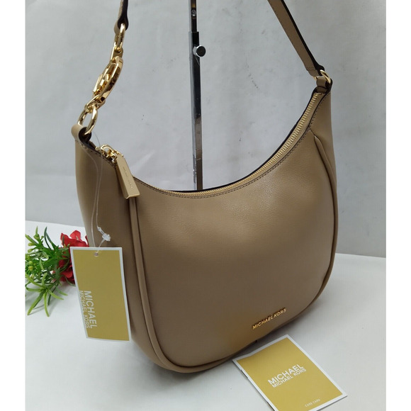 Michael Kors Cheryl Camel Tan Leather Zipper Messenger Crossbody Bag - NWT $328 - Picture 2 of 16